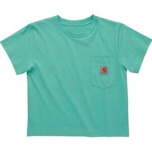 Carhartt Logo Short Sleeve Pocket T Shirt Girls Turquoise XS 6X